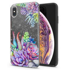 Lex Altern iPhone Glitter Case Violet Succulent