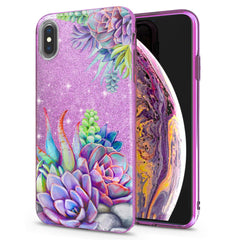 Lex Altern iPhone Glitter Case Violet Succulent