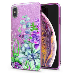 Lex Altern iPhone Glitter Case Flowers Succulent