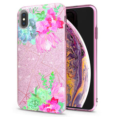 Lex Altern iPhone Glitter Case Floral Succulent