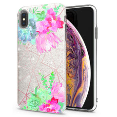 Lex Altern iPhone Glitter Case Floral Succulent