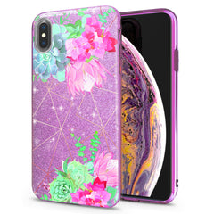 Lex Altern iPhone Glitter Case Floral Succulent