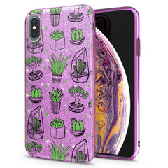 Lex Altern iPhone Glitter Case Potted Cacti Art