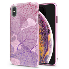 Lex Altern iPhone Glitter Case Purple Leaves