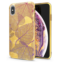 Lex Altern iPhone Glitter Case Purple Leaves