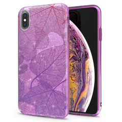 Lex Altern iPhone Glitter Case Purple Leaves