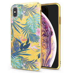 Lex Altern iPhone Glitter Case Tropical Plants