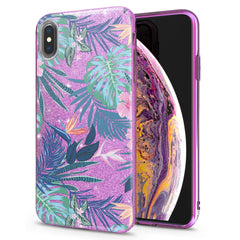 Lex Altern iPhone Glitter Case Tropical Plants