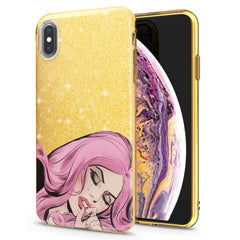 Lex Altern iPhone Glitter Case Pink Hairstyle