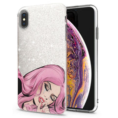 Lex Altern iPhone Glitter Case Pink Hairstyle