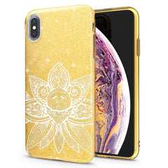 Lex Altern iPhone Glitter Case White Boho Lotus