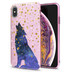 Lex Altern iPhone Glitter Case Howling Wolf Stars Pattern