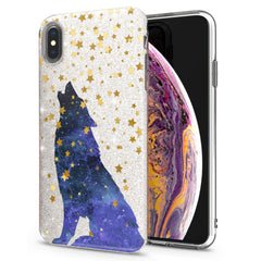 Lex Altern iPhone Glitter Case Howling Wolf Stars Pattern