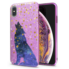 Lex Altern iPhone Glitter Case Howling Wolf Stars Pattern