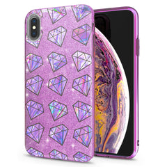 Lex Altern iPhone Glitter Case Purple Stones