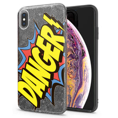 Lex Altern iPhone Glitter Case Danger Sticker