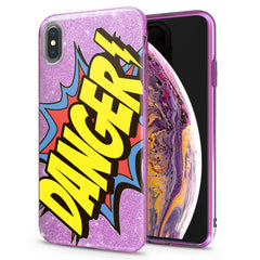 Lex Altern iPhone Glitter Case Danger Sticker