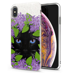 Lex Altern iPhone Glitter Case Floral Black Cat