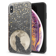 Lex Altern iPhone Glitter Case Howling Wolf