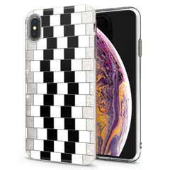 Lex Altern iPhone Glitter Case Black and White Illusion