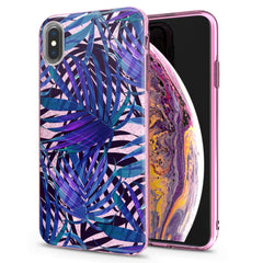 Lex Altern iPhone Glitter Case Purple Palm Leaves