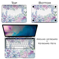 Lex Altern Vinyl MacBook Skin Blue Succulents