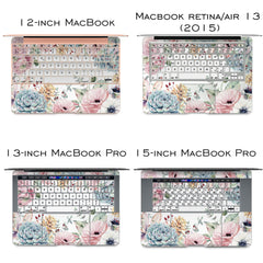 Lex Altern Vinyl MacBook Skin Floral Succulents