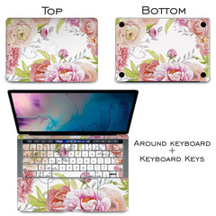 Lex Altern Vinyl MacBook Skin Beautiful Peonies