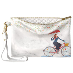 Lex Altern Makeup Bag Floral Rain Bicycle Pattern