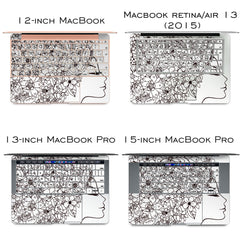 Lex Altern Vinyl MacBook Skin Floral Woman Face