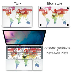 Lex Altern Vinyl MacBook Skin Colorful Map