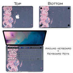 Lex Altern Vinyl MacBook Skin Pink Poppies Print