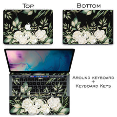 Lex Altern Vinyl MacBook Skin Beautiful White Roses