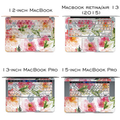 Lex Altern Vinyl MacBook Skin Watercolor Peony Theme