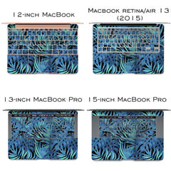 Lex Altern Vinyl MacBook Skin Blue Monstera