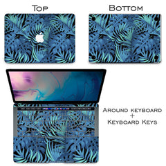 Lex Altern Vinyl MacBook Skin Blue Monstera