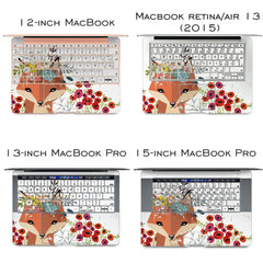 Lex Altern Vinyl MacBook Skin Floral Fox