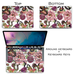 Lex Altern Vinyl MacBook Skin Peony Snakes