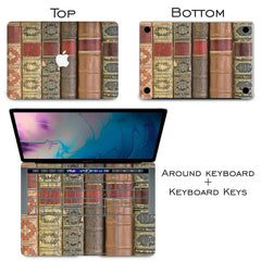 Lex Altern Vinyl MacBook Skin Old Bookshelf