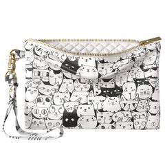 Lex Altern Makeup Bag White Cats