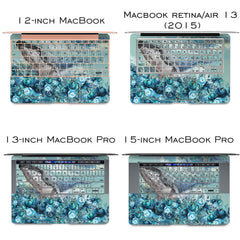 Lex Altern Vinyl MacBook Skin Floral Whale