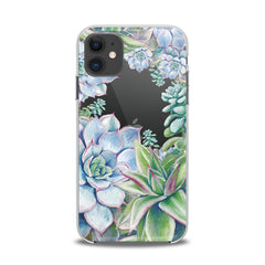 Lex Altern TPU Silicone iPhone Case Blue Succulent