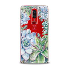 Lex Altern TPU Silicone OnePlus Case Blue Succulent