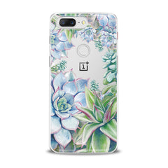 Lex Altern TPU Silicone OnePlus Case Blue Succulent