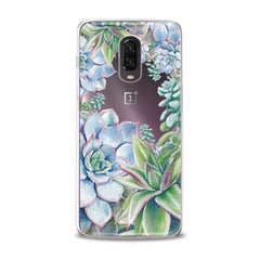 Lex Altern TPU Silicone OnePlus Case Blue Succulent