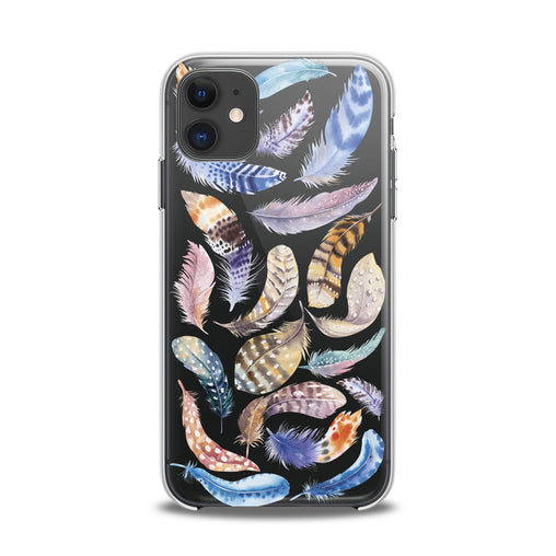 Lex Altern TPU Silicone iPhone Case Feathers Pattern