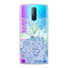 Lex Altern TPU Silicone Oppo Case Blue Succulent Plant