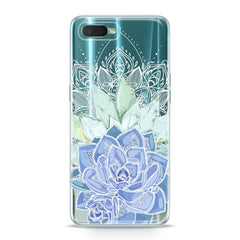 Lex Altern TPU Silicone Oppo Case Blue Succulent Plant