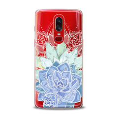 Lex Altern TPU Silicone OnePlus Case Blue Succulent Plant