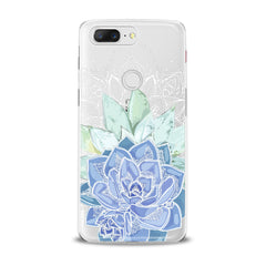 Lex Altern TPU Silicone OnePlus Case Blue Succulent Plant